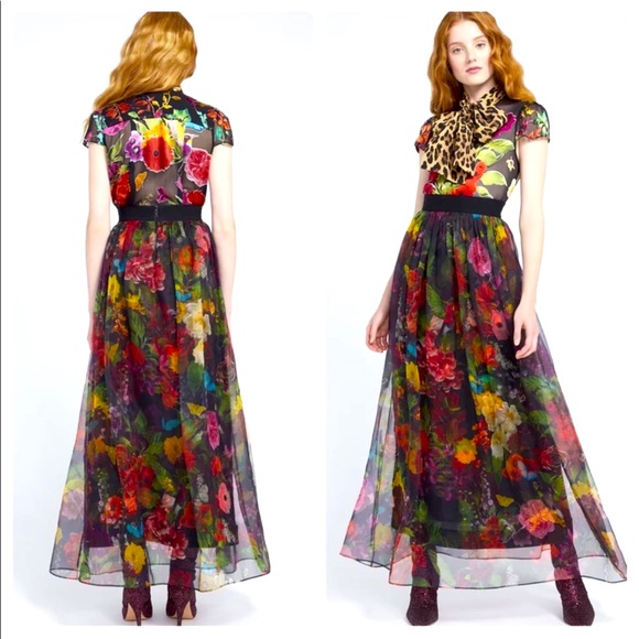 ALICE + OLIVIA Floral Maxi Long Gown Skirt - Picture 2 of 5